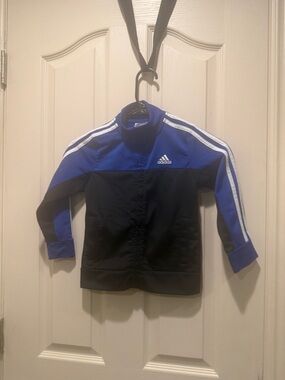 adidas Black and Blue Youth Athletic Jacket
